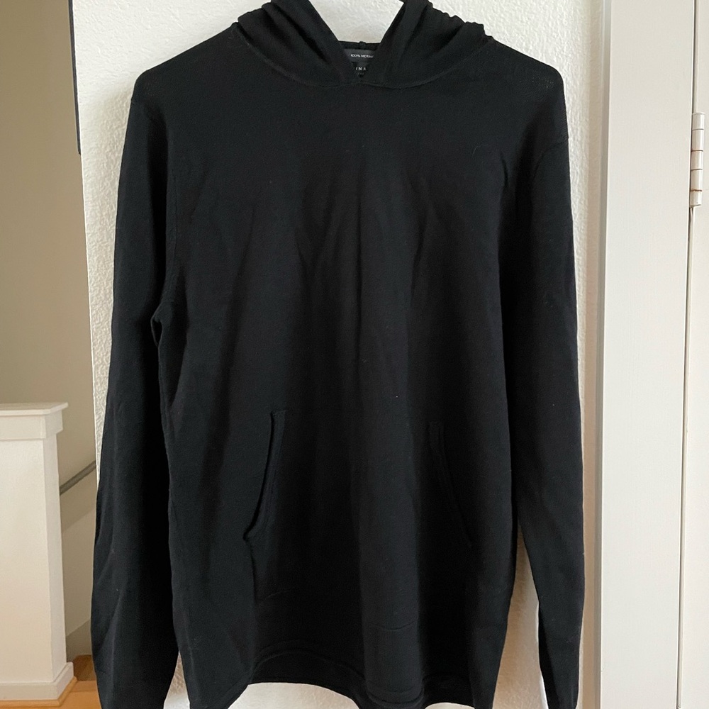 Men’s J. Crew merino wool Black Hoodie small nwt
